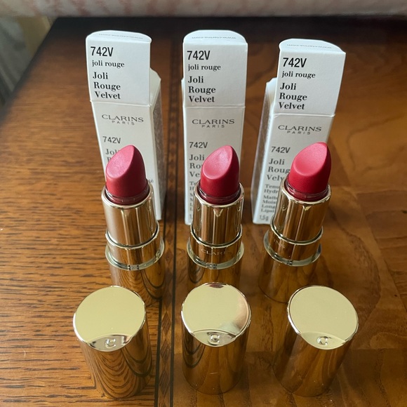 Clarins Other - 3 NEW Tubes Clarins Joli Rouge Velvet
Matte Long-wear Lipstick 742V * READ*
